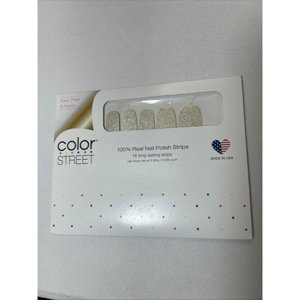 Color Street Nail Polish Strips Home Sleet Home White Glitter New Retired